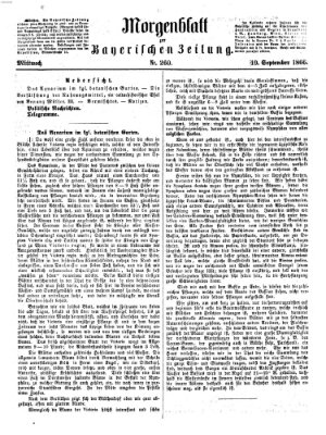 Bayerische Zeitung (Süddeutsche Presse) Mittwoch 19. September 1866