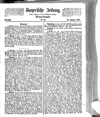 Bayerische Zeitung (Süddeutsche Presse) Dienstag 29. Januar 1867