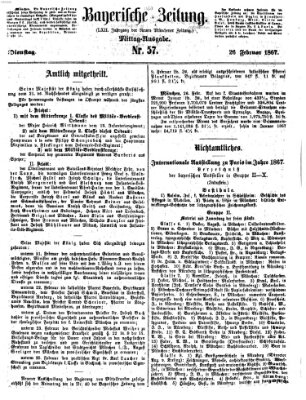Bayerische Zeitung (Süddeutsche Presse) Dienstag 26. Februar 1867