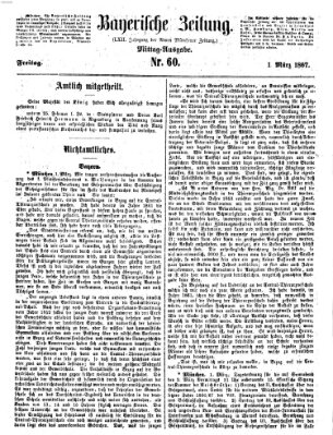 Bayerische Zeitung (Süddeutsche Presse) Freitag 1. März 1867