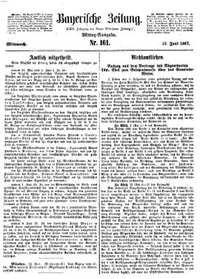 Bayerische Zeitung (Süddeutsche Presse) Mittwoch 12. Juni 1867