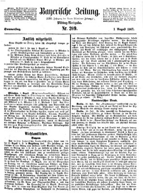 Bayerische Zeitung (Süddeutsche Presse) Donnerstag 1. August 1867