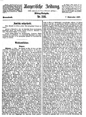 Bayerische Zeitung (Süddeutsche Presse) Samstag 7. September 1867