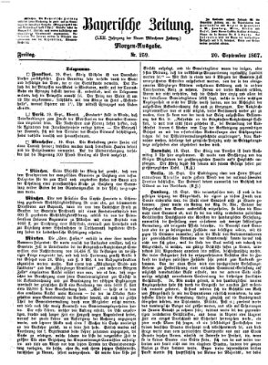 Bayerische Zeitung (Süddeutsche Presse) Freitag 20. September 1867