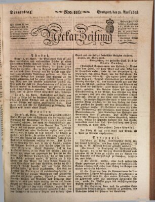 Neckar-Zeitung Donnerstag 24. April 1823