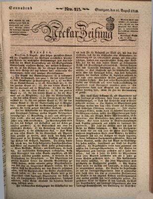 Neckar-Zeitung Samstag 16. August 1823