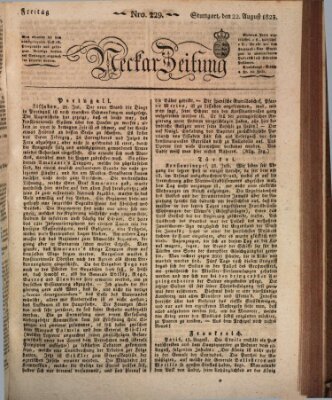 Neckar-Zeitung Freitag 22. August 1823