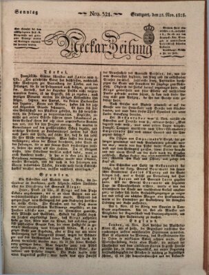 Neckar-Zeitung Sonntag 23. November 1823