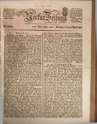Neckar-Zeitung Dienstag 13. April 1824