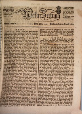 Neckar-Zeitung Samstag 14. August 1824