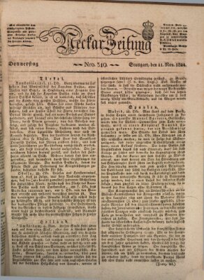 Neckar-Zeitung Donnerstag 11. November 1824