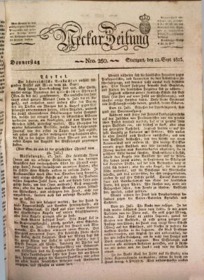Neckar-Zeitung Donnerstag 22. September 1825