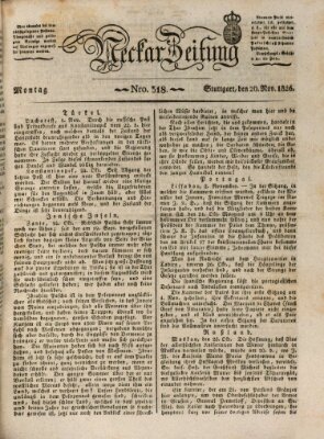 Neckar-Zeitung Montag 20. November 1826