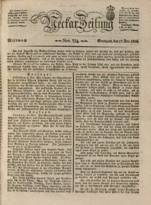 Neckar-Zeitung Mittwoch 27. Dezember 1826
