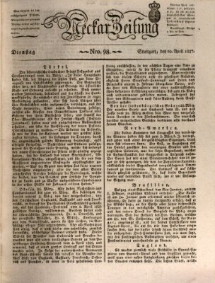 Neckar-Zeitung Dienstag 10. April 1827
