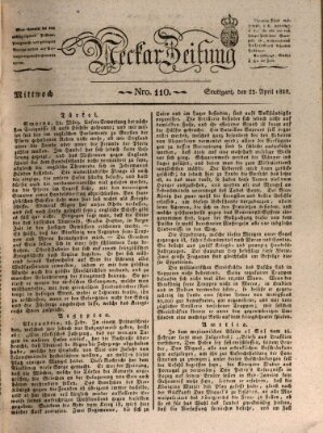 Neckar-Zeitung Mittwoch 23. April 1828