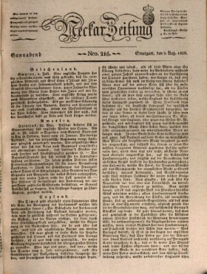 Neckar-Zeitung Samstag 9. August 1828