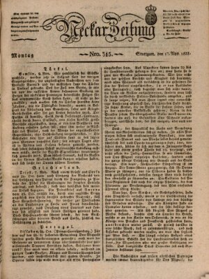Neckar-Zeitung Montag 17. November 1828