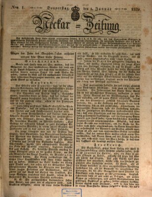 Neckar-Zeitung Donnerstag 1. Januar 1829