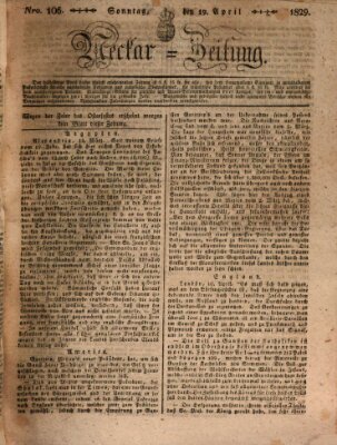 Neckar-Zeitung Sonntag 19. April 1829