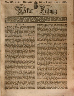 Neckar-Zeitung Mittwoch 29. April 1829