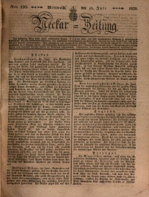 Neckar-Zeitung Mittwoch 15. Juli 1829