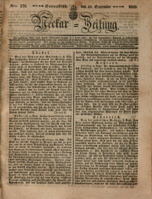 Neckar-Zeitung Samstag 19. September 1829