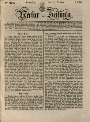 Neckar-Zeitung Dienstag 27. Oktober 1829