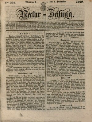 Neckar-Zeitung Mittwoch 2. Dezember 1829
