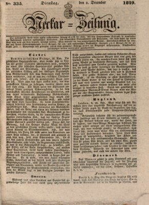 Neckar-Zeitung Dienstag 8. Dezember 1829