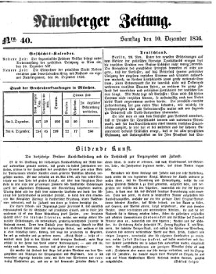 Nürnberger Zeitung Samstag 10. Dezember 1836