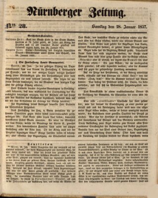 Nürnberger Zeitung Samstag 28. Januar 1837