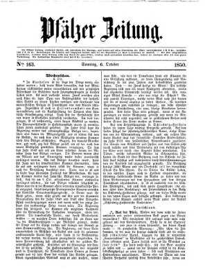 Pfälzer Zeitung Sonntag 6. Oktober 1850