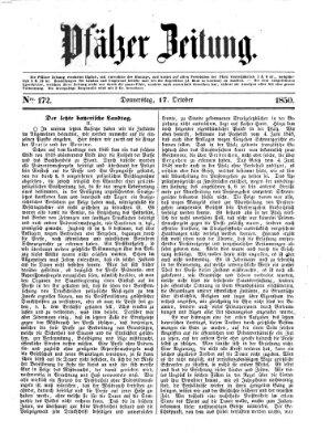 Pfälzer Zeitung Donnerstag 17. Oktober 1850