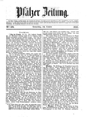 Pfälzer Zeitung Donnerstag 24. Oktober 1850