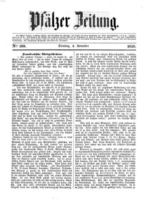 Pfälzer Zeitung Dienstag 5. November 1850