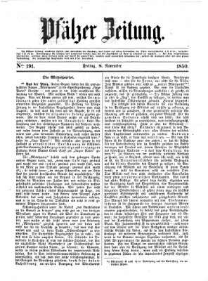Pfälzer Zeitung Freitag 8. November 1850