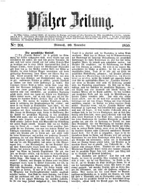 Pfälzer Zeitung Mittwoch 20. November 1850