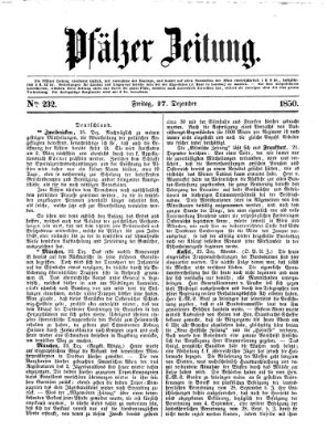 Pfälzer Zeitung Freitag 27. Dezember 1850