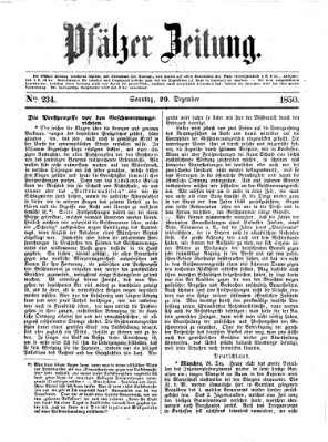 Pfälzer Zeitung Sonntag 29. Dezember 1850