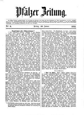 Pfälzer Zeitung Freitag 10. Januar 1851