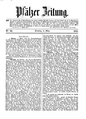Pfälzer Zeitung Dienstag 4. März 1851