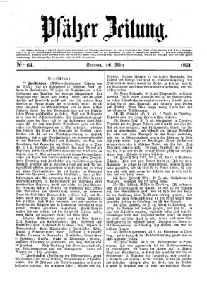 Pfälzer Zeitung Sonntag 16. März 1851