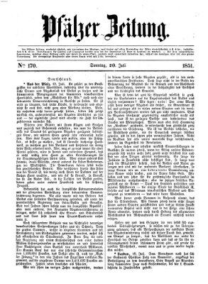 Pfälzer Zeitung Sonntag 20. Juli 1851