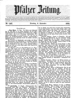 Pfälzer Zeitung Dienstag 2. September 1851