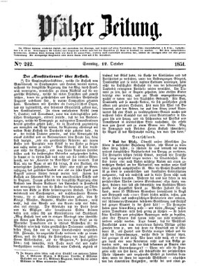Pfälzer Zeitung Sonntag 12. Oktober 1851