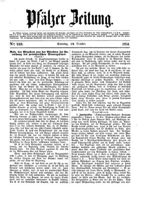 Pfälzer Zeitung Sonntag 19. Oktober 1851
