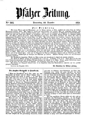 Pfälzer Zeitung Donnerstag 25. Dezember 1851