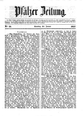 Pfälzer Zeitung Samstag 31. Januar 1852