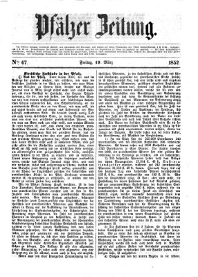 Pfälzer Zeitung Freitag 19. März 1852
